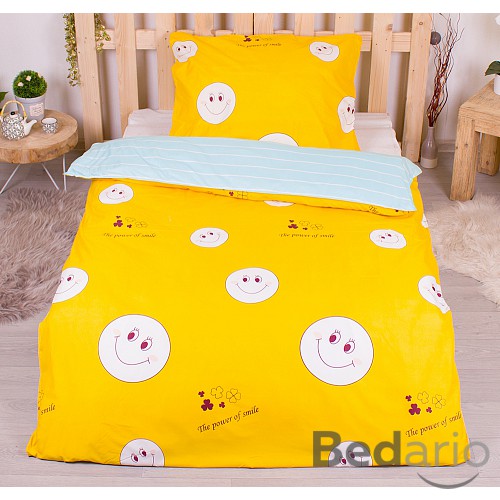 Microtop povlečení 140x200+70x90 Yellow Smileys