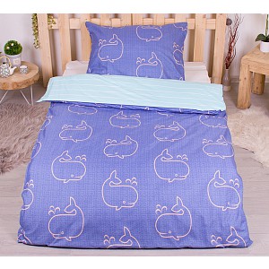 Microtop povlečení 140x200+70x90 Blue Whale