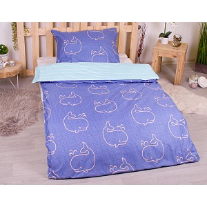 Microtop povlečení 140x200+70x90 Blue Whale