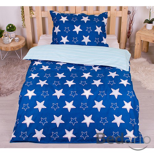 Microtop povlečení 140x200+70x90 Ida Blue Stars