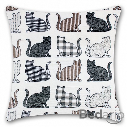 Povlak na polštářek mikroflanel 40x40 Pictures - Kočka