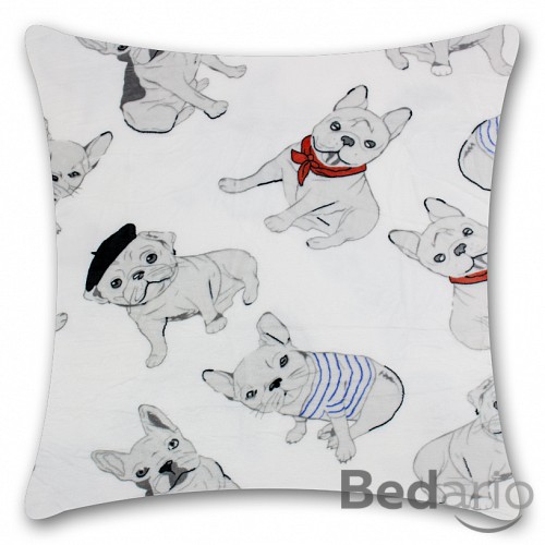 Povlak na polštářek mikroflanel 40x40 Pictures - Pejsek