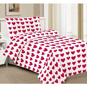 Hebké povlečení 140x200+70x90 Red line of hearts
