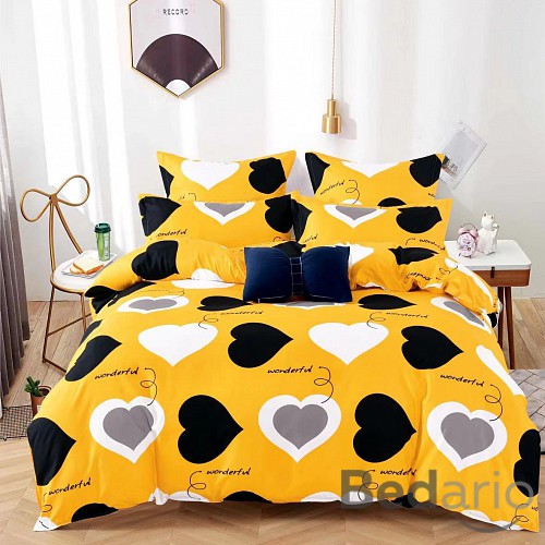 Sedmidílná sada hebkého povlečení se vzorem 140x200+70x90 Wonderful Romance