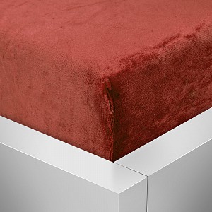 Mikroplyšové prostěradlo 180x200 Elegance - Pompézní červená