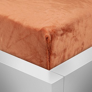 Mikroplyšové prostěradlo 180x200 Elegance - Cihlová