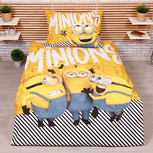 Bavlněné povlečení 140x200+70x90 Mimoni 2 Yellow