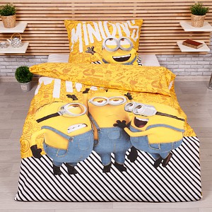 Bavlněné povlečení 140x200+70x90 Mimoni 2 Yellow