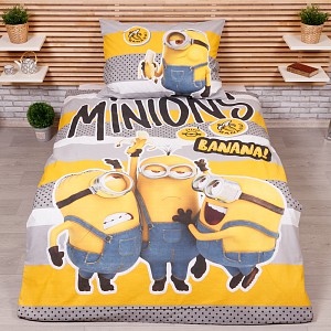 Bavlněné povlečení 140x200+70x90 Mimoni 2 Banana