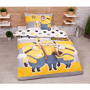 Bavlněné povlečení 140x200+70x90 Mimoni 2 Banana