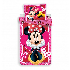 Bavlněné povlečení 140x200+70x90 Minnie Hearts