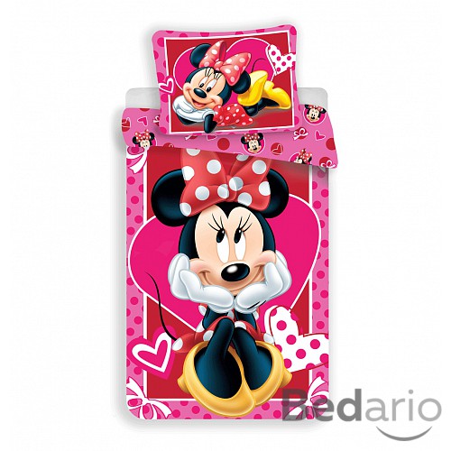 Bavlněné povlečení 140x200+70x90 Minnie Hearts