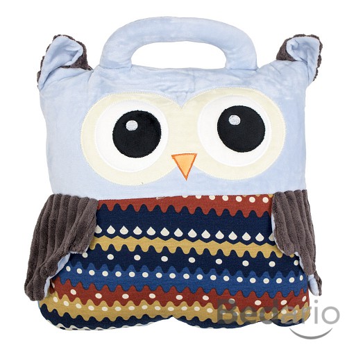 Dětská deka z mikrovlákna 100x160 Owl modrá
