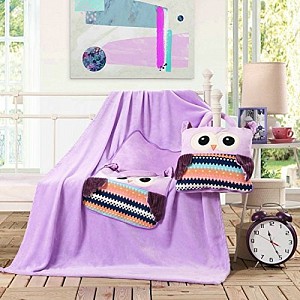 Dětská deka z mikrovlákna 100x160 Owl fialová