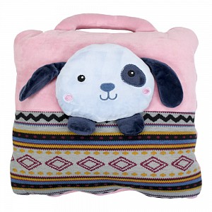 Dětská deka z mikrovlákna 100x160 Puppy růžová