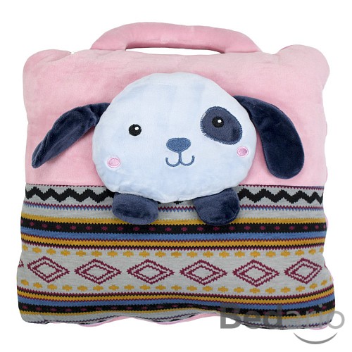 Dětská deka z mikrovlákna 100x160 Puppy růžová