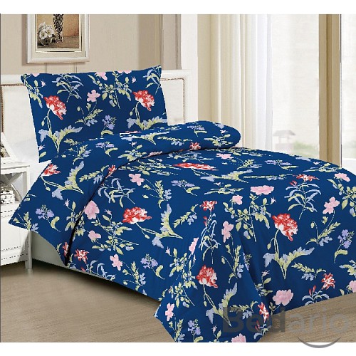 Hebké povlečení 140x200+70x90 Blue Flowers