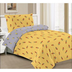 Hebké povlečení 140x200+70x90 Yellow Carrots