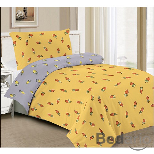 Hebké povlečení 140x200+70x90 Yellow Carrots