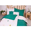Sedmidílná sada hebkého povlečení se vzorem 140x200+70x90 Emblém bílo-zelená
