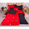 Sedmidílná sada hebkého povlečení se vzorem 140x200+70x90 Emblém červeno-černá