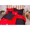 Sedmidílná sada hebkého povlečení se vzorem 140x200+70x90 Emblém červeno-černá