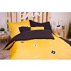 Sedmidílná sada hebkého povlečení se vzorem 140x200+70x90 Emblém žluto-černá