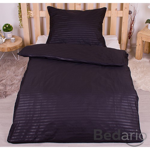 Hebké povlečení 140x200+70x90 Černé pruhy