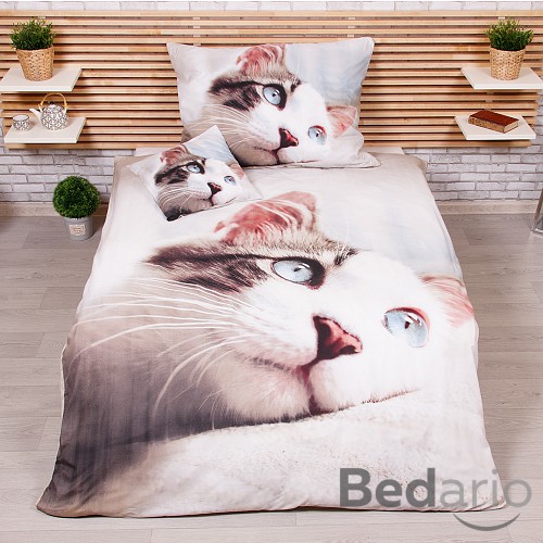 3D Povlečení 140x200+70x90+40x40 Kočičí pohoda