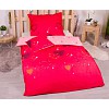 Třídílná sada hebkého povlečení 140x200+70x90+40x50 srdcové hvězdy - červená
