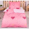 Třídílná sada hebkého povlečení 140x200+70x90+40x50 srdcové hvězdy - růžová