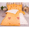 Sedmidílná sada hebkého povlečení 140x200+70x90 srdcové hvězdy - zlatá