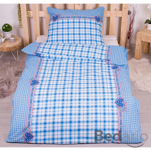 Bavlněné povlečení economy 140x200+70x90 Květinové srdce