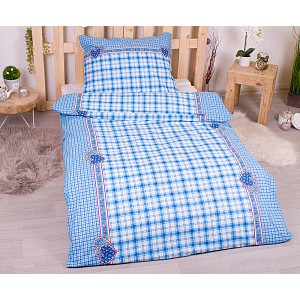 Bavlněné povlečení economy 140x200+70x90 Květinové srdce