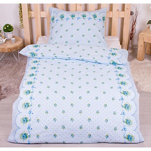 Bavlněné povlečení economy 140x200+70x90 Květiny s mašlí