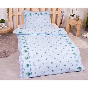 Bavlněné povlečení economy 140x200+70x90 Květiny s mašlí