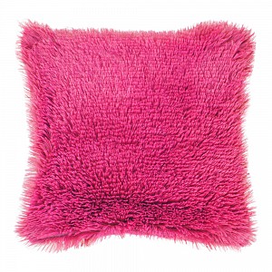 Luxusní povlak na polštářek s dlouhým vlasem 40x40 - Růžový