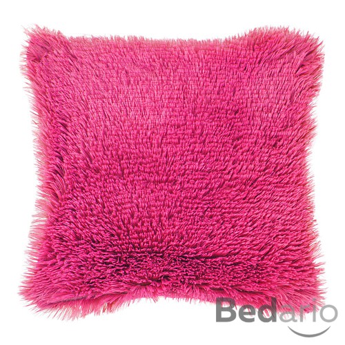 Luxusní povlak na polštářek s dlouhým vlasem 40x40 - Růžový