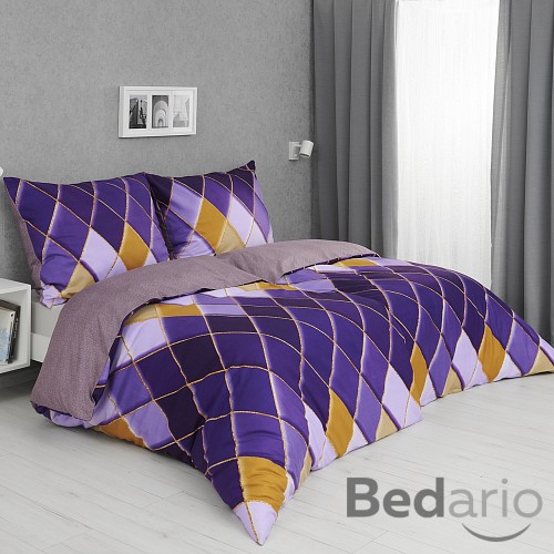 Microtop povlečení 140x200+70x90 Káry fialové