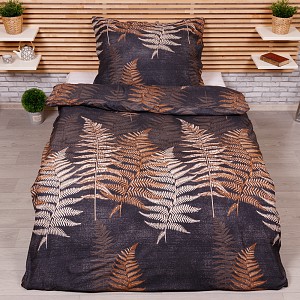 Microtop povlečení 140x200+70x90 Kapradiny hnědé
