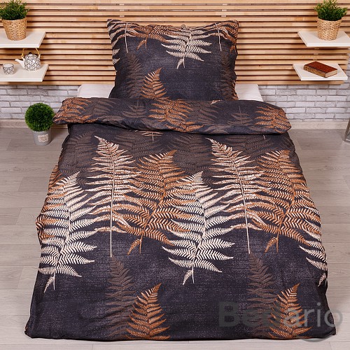 Microtop povlečení 140x200+70x90 Kapradiny hnědé