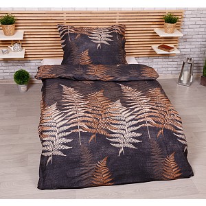 Microtop povlečení 140x200+70x90 Kapradiny hnědé