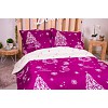 Šestidílná sada francouzské povlečení s vánočním motivem 220x200+70x90 Fialová