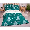 Šestidílná sada francouzské povlečení s vánočním motivem 220x200+70x90 Zelená