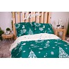 Šestidílná sada francouzské povlečení s vánočním motivem 220x200+70x90 Zelená
