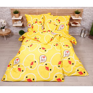 Sedmidílná sada hebkého povlečení 140x200+70x90 Yellow Ducks