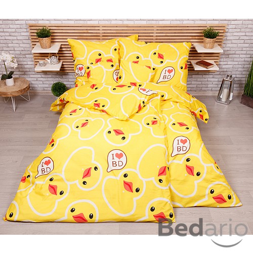 Sedmidílná sada hebkého povlečení 140x200+70x90 Yellow Ducks