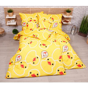 Sedmidílná sada hebkého povlečení 140x200+70x90 Yellow Ducks