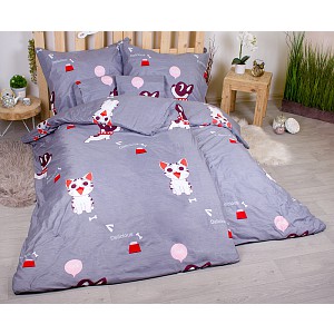 Sedmidílná sada hebkého povlečení 140x200+70x90 Talk Dog