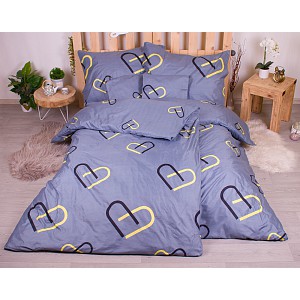 Sedmidílná sada hebkého povlečení 140x200+70x90 Clip Hearts